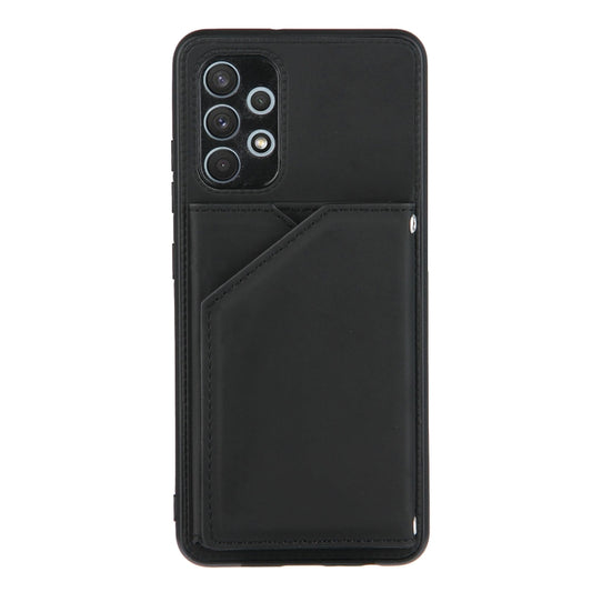 For Samsung Galaxy A32 4G (EU Version) Skin Feel PU + TPU + PC Back Cover Shockproof Case with Card Slots & Holder & Photo Frame(Black) by buy2fix