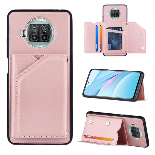 For Xiaomi Mi 10T Lite 5G Skin Feel PU + TPU + PC Back Cover Shockproof Case with Card Slots & Holder & Photo Frame(Rose Gold) - Xiaomi Cases by buy2fix | Online Shopping UK | buy2fix