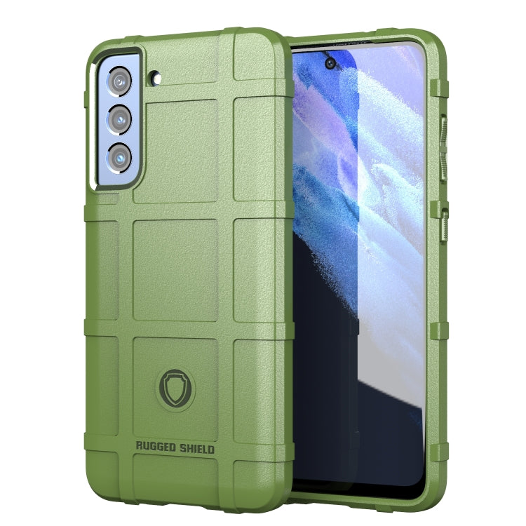 For Samsung Galaxy S21 FE Shockproof Shield Full Coverage Silicone Case(Green) by buy2fix