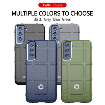 For Samsung Galaxy S21 FE Shockproof Shield Full Coverage Silicone Case(Blue) by buy2fix