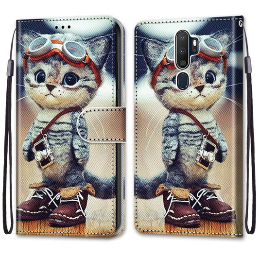 For OPPO A9 (2020) / A5 (2020) / A11X / A11 Coloured Drawing Cross Texture Horizontal Flip PU Leather Case with Holder & Card Slots & Wallet & Lanyard(Leather Shoes Cat) - OPPO Cases by buy2fix | Online Shopping UK | buy2fix