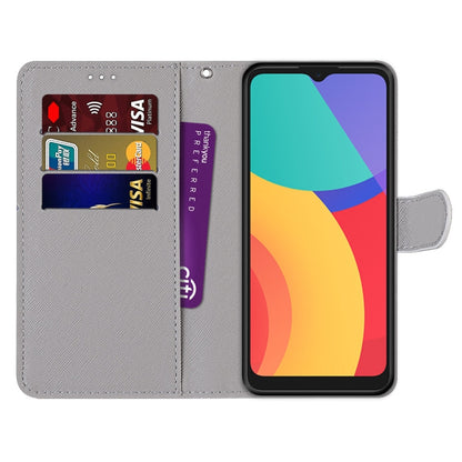 For Alcatel 3L 2021 Coloured Drawing Cross Texture Horizontal Flip PU Leather Case with Holder & Card Slots & Wallet & Lanyard(Light Pink Bouquet) - Alcatel Cases by buy2fix | Online Shopping UK | buy2fix