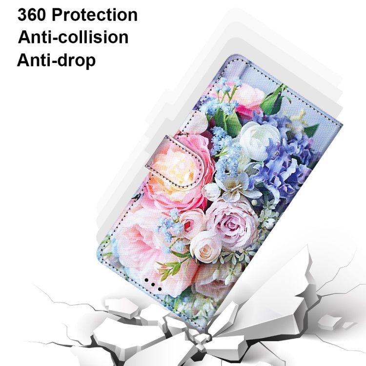 For Alcatel 3L 2021 Coloured Drawing Cross Texture Horizontal Flip PU Leather Case with Holder & Card Slots & Wallet & Lanyard(Light Pink Bouquet) - Alcatel Cases by buy2fix | Online Shopping UK | buy2fix