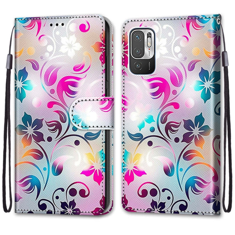 For Xiaomi Redmi Note 10 5G Coloured Drawing Cross Texture Horizontal Flip PU Leather Case with Holder & Card Slots & Wallet & Lanyard(Gradient Colorful Flower) - Xiaomi Cases by buy2fix | Online Shopping UK | buy2fix