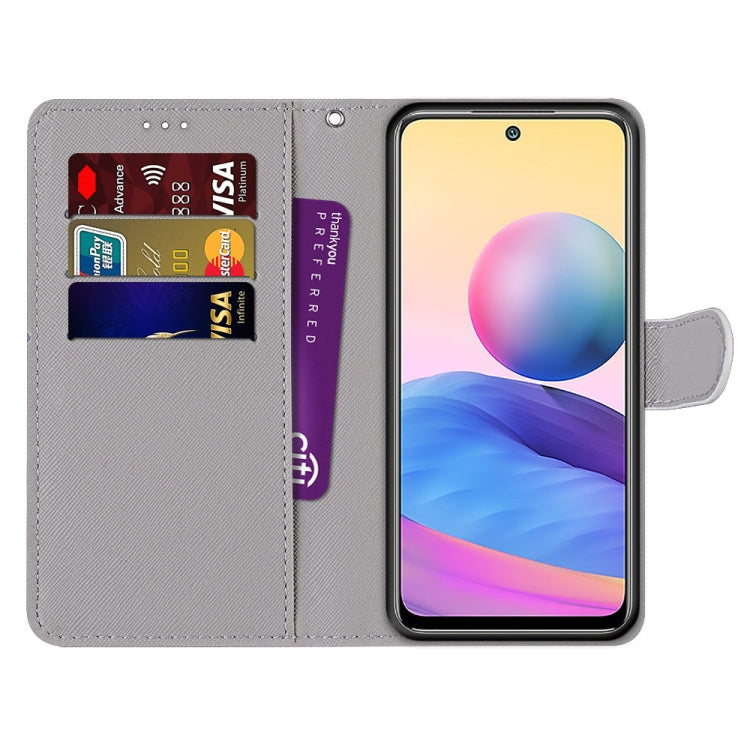 For Xiaomi Redmi Note 10 5G Coloured Drawing Cross Texture Horizontal Flip PU Leather Case with Holder & Card Slots & Wallet & Lanyard(Gradient Colorful Flower) - Xiaomi Cases by buy2fix | Online Shopping UK | buy2fix