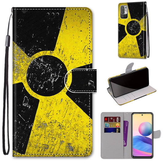 For Xiaomi Redmi Note 10 5G Coloured Drawing Cross Texture Horizontal Flip PU Leather Case with Holder & Card Slots & Wallet & Lanyard(Yellow Black Logo) - Xiaomi Cases by buy2fix | Online Shopping UK | buy2fix