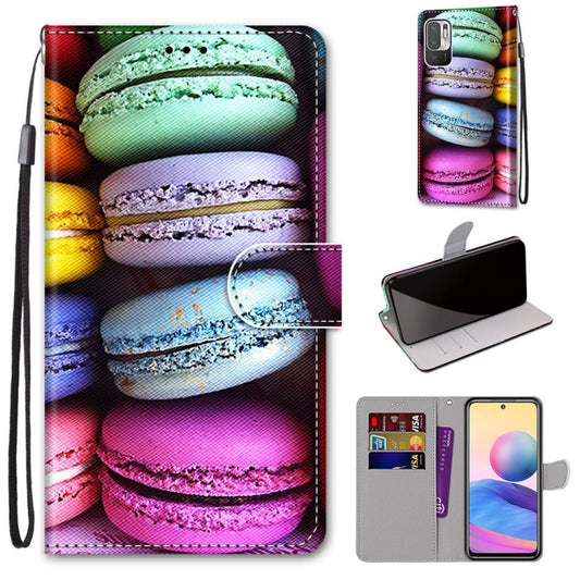 For Xiaomi Redmi Note 10 5G Coloured Drawing Cross Texture Horizontal Flip PU Leather Case with Holder & Card Slots & Wallet & Lanyard(Colorful Cakes) - Xiaomi Cases by buy2fix | Online Shopping UK | buy2fix