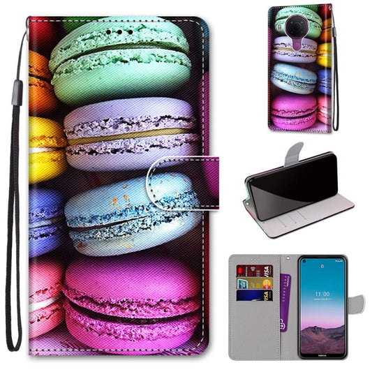 For Nokia 5.4 Coloured Drawing Cross Texture Horizontal Flip PU Leather Case with Holder & Card Slots & Wallet & Lanyard(Colorful Cakes) - Nokia Cases by buy2fix | Online Shopping UK | buy2fix