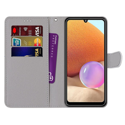 For Samsung Galaxy A32 4G / A32 Lite Coloured Drawing Cross Texture Horizontal Flip PU Leather Case with Holder & Card Slots & Wallet & Lanyard(Gradient Colorful Flower) by buy2fix
