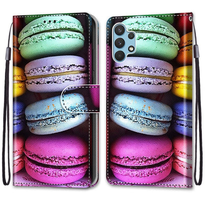 For Samsung Galaxy A32 4G / A32 Lite Coloured Drawing Cross Texture Horizontal Flip PU Leather Case with Holder & Card Slots & Wallet & Lanyard(Colorful Cakes) by buy2fix