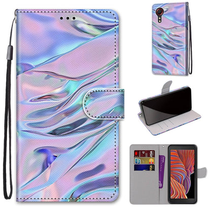 For Samsung Galaxy Xcover 5 Coloured Drawing Cross Texture Horizontal Flip PU Leather Case with Holder & Card Slots & Wallet & Lanyard(Fluorescent Water Texture) by buy2fix