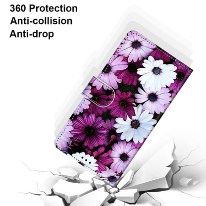 For Samsung Galaxy Xcover 5 Coloured Drawing Cross Texture Horizontal Flip PU Leather Case with Holder & Card Slots & Wallet & Lanyard(Chrysanthemum Pink White Purple) by buy2fix