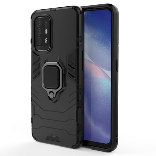For OPPO Reno5 Z 5G Shockproof PC + TPU Protective Case with Magnetic Ring Holde(Black) - OPPO Cases by buy2fix | Online Shopping UK | buy2fix