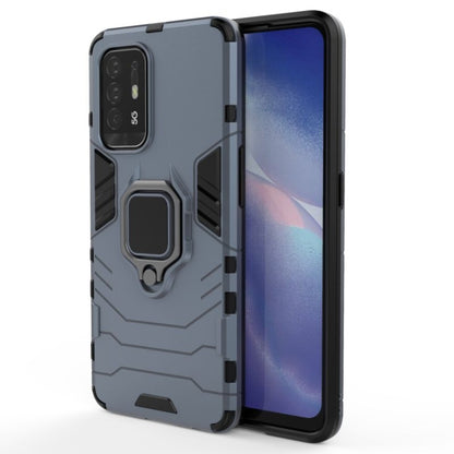 For OPPO Reno5 Z 5G Shockproof PC + TPU Protective Case with Magnetic Ring Holde(Navy Blue) by buy2fix