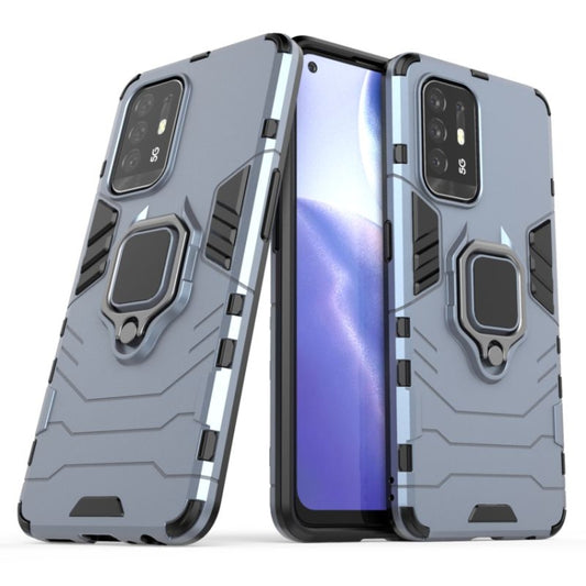 For OPPO Reno5 Z 5G Shockproof PC + TPU Protective Case with Magnetic Ring Holde(Navy Blue) by buy2fix