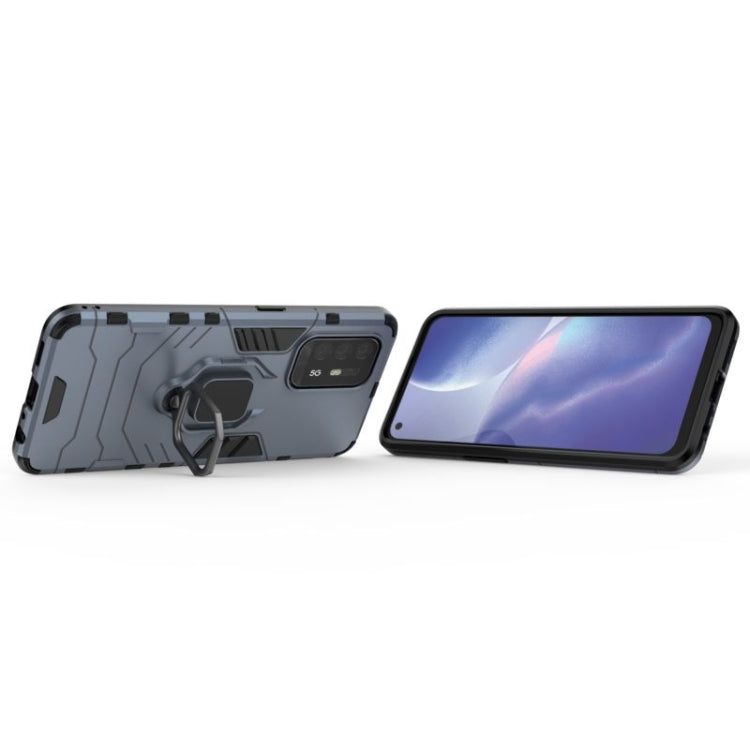 For OPPO Reno5 Z 5G Shockproof PC + TPU Protective Case with Magnetic Ring Holde(Navy Blue) by buy2fix