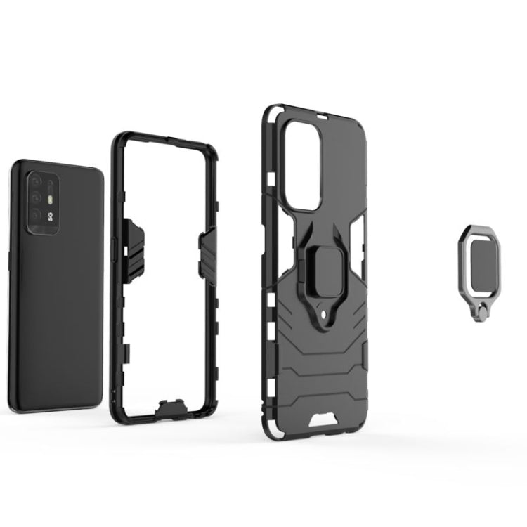 For OPPO Reno5 Z 5G Shockproof PC + TPU Protective Case with Magnetic Ring Holde(Navy Blue) by buy2fix