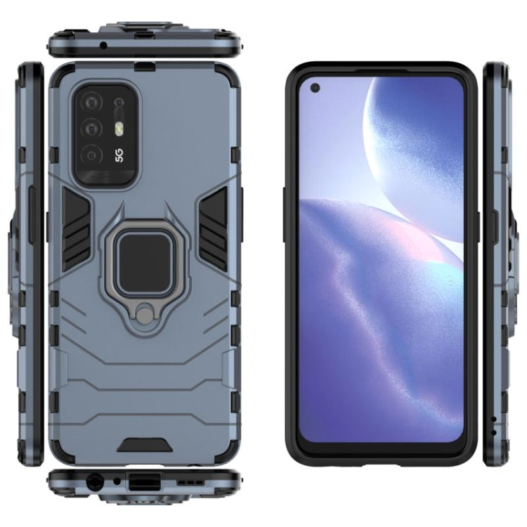 For OPPO Reno5 Z 5G Shockproof PC + TPU Protective Case with Magnetic Ring Holde(Navy Blue) by buy2fix