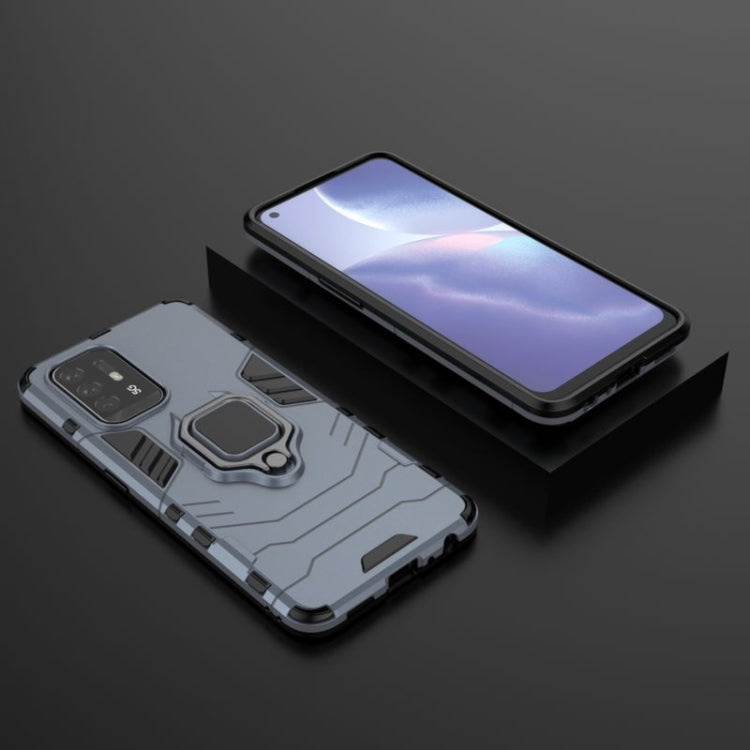 For OPPO Reno5 Z 5G Shockproof PC + TPU Protective Case with Magnetic Ring Holde(Navy Blue) by buy2fix
