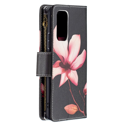 For Xiaomi Redmi Note 10 Pro Colored Drawing Pattern Zipper Horizontal Flip Leather Case with Holder & Card Slots & Wallet(Lotus) - Xiaomi Cases by buy2fix | Online Shopping UK | buy2fix