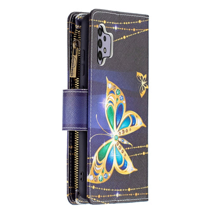 For Samsung Galaxy A32 4G Colored Drawing Pattern Zipper Horizontal Flip Leather Case with Holder & Card Slots & Wallet(Big Butterfly) by buy2fix