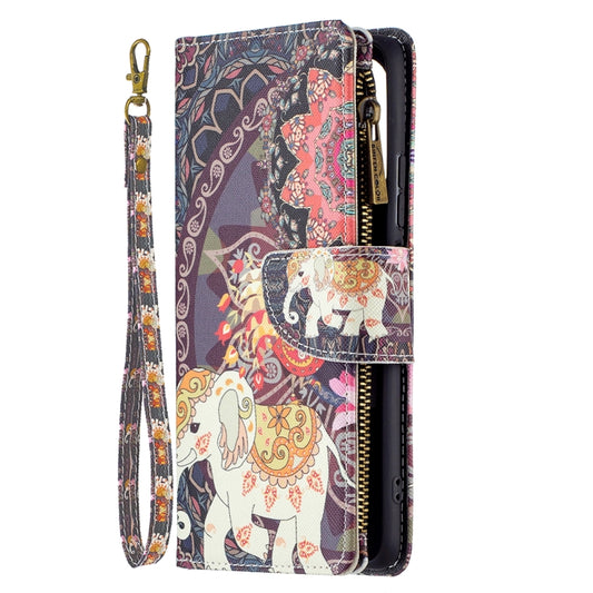 For Xiaomi Mi 11i / Poco F3 / Redmi K40 / K40 Pro Colored Drawing Pattern Zipper Horizontal Flip Leather Case with Holder & Card Slots & Wallet(Flower Elephants) - Xiaomi Cases by buy2fix | Online Shopping UK | buy2fix