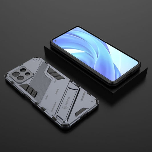 For Xiaomi Mi 11 Lite Punk Armor 2 in 1 PC + TPU Shockproof Case with Invisible Holder(Gray) - Xiaomi Cases by buy2fix | Online Shopping UK | buy2fix