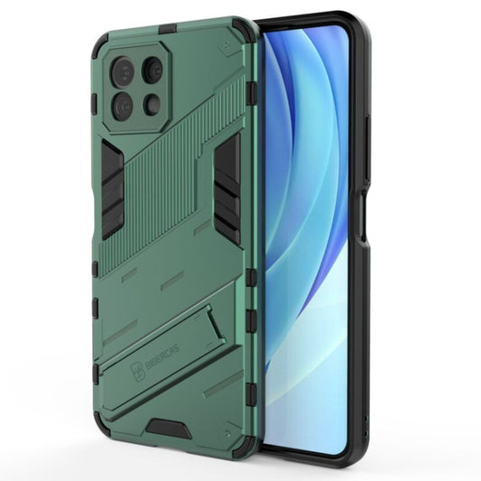 For Xiaomi Mi 11 Lite Punk Armor 2 in 1 PC + TPU Shockproof Case with Invisible Holder(Green) - Xiaomi Cases by buy2fix | Online Shopping UK | buy2fix