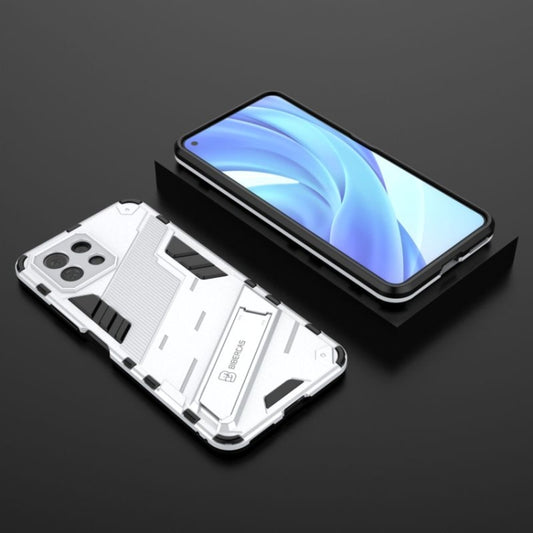 For Xiaomi Mi 11 Lite Punk Armor 2 in 1 PC + TPU Shockproof Case with Invisible Holder(White) - Xiaomi Cases by buy2fix | Online Shopping UK | buy2fix