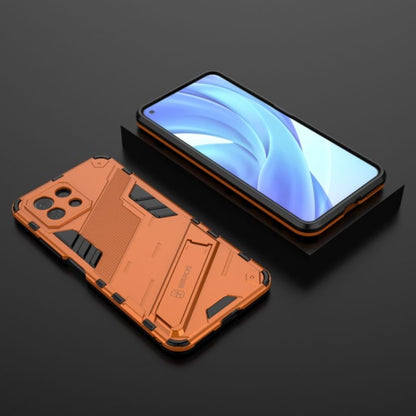For Xiaomi Mi 11 Lite Punk Armor 2 in 1 PC + TPU Shockproof Case with Invisible Holder(Orange) - Xiaomi Cases by buy2fix | Online Shopping UK | buy2fix