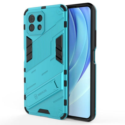 For Xiaomi Mi 11 Lite Punk Armor 2 in 1 PC + TPU Shockproof Case with Invisible Holder(Blue) - Xiaomi Cases by buy2fix | Online Shopping UK | buy2fix