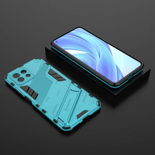 For Xiaomi Mi 11 Lite Punk Armor 2 in 1 PC + TPU Shockproof Case with Invisible Holder(Blue) - Xiaomi Cases by buy2fix | Online Shopping UK | buy2fix