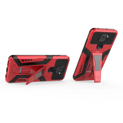 For Xiaomi Redmi Note 9 War Chariot Series Armor All-inclusive Shockproof PC + TPU Protective Case with Invisible Holder(Red) - Xiaomi Cases by buy2fix | Online Shopping UK | buy2fix