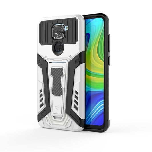 For Xiaomi Redmi Note 9 War Chariot Series Armor All-inclusive Shockproof PC + TPU Protective Case with Invisible Holder(White) - Xiaomi Cases by buy2fix | Online Shopping UK | buy2fix