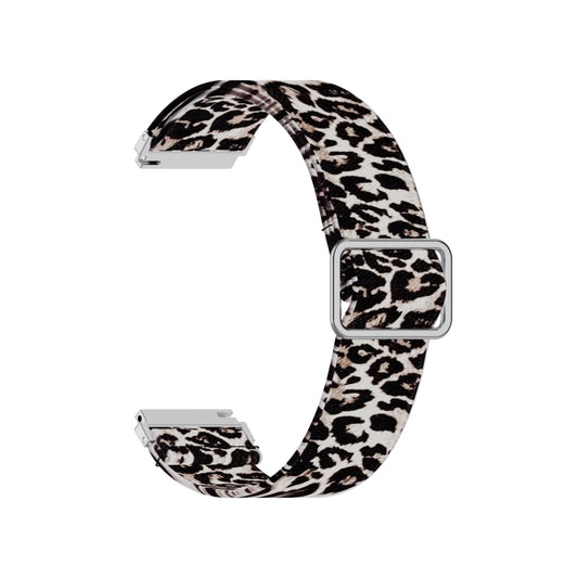 20mm For Samsung Galaxy Watch Active2 / Active Adjustable Elastic Printing Watch Band(Leopard) - Watch Bands by buy2fix | Online Shopping UK | buy2fix