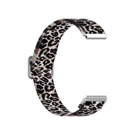 20mm For Samsung Galaxy Watch Active2 / Active Adjustable Elastic Printing Watch Band(Leopard) - Watch Bands by buy2fix | Online Shopping UK | buy2fix