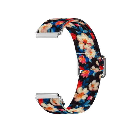 20mm For Samsung Galaxy Watch Active2 / Active Adjustable Elastic Printing Watch Band(Rhododendron) - Watch Bands by buy2fix | Online Shopping UK | buy2fix