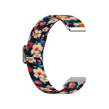 20mm For Samsung Galaxy Watch Active2 / Active Adjustable Elastic Printing Watch Band(Rhododendron) - Watch Bands by buy2fix | Online Shopping UK | buy2fix