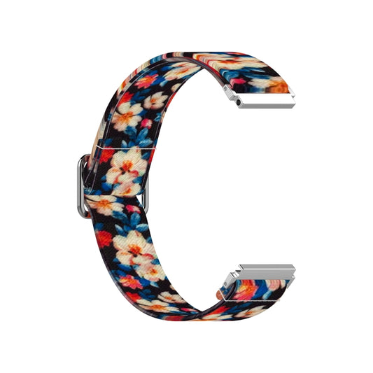 20mm For Samsung Galaxy Watch Active2 / Active Adjustable Elastic Printing Watch Band(Rhododendron) - Watch Bands by buy2fix | Online Shopping UK | buy2fix