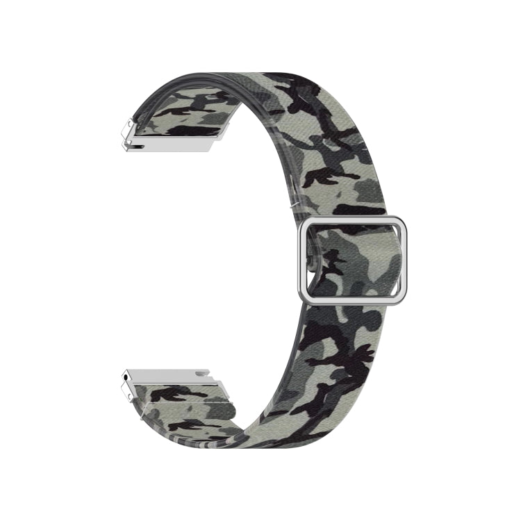 20mm For Samsung Galaxy Watch Active2 / Active Adjustable Elastic Printing Watch Band(Camouflage Gray) - Watch Bands by buy2fix | Online Shopping UK | buy2fix
