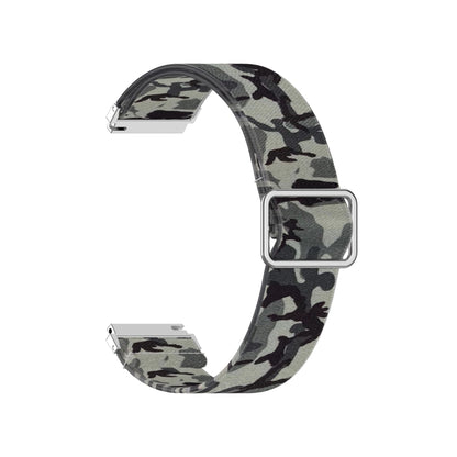 20mm For Samsung Galaxy Watch Active2 / Active Adjustable Elastic Printing Watch Band(Camouflage Gray) - Watch Bands by buy2fix | Online Shopping UK | buy2fix