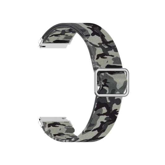 20mm For Samsung Galaxy Watch Active2 / Active Adjustable Elastic Printing Watch Band(Camouflage Gray) - Watch Bands by buy2fix | Online Shopping UK | buy2fix