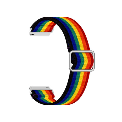 22mm For Galaxy Watch3 45mm/ Huawei Watch GT 2 Pro Adjustable Elastic Printing Watch Band(Rainbow) - Watch Bands by buy2fix | Online Shopping UK | buy2fix