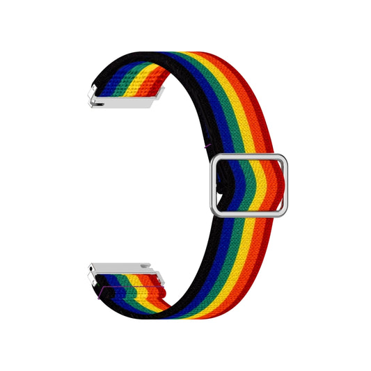 22mm For Galaxy Watch3 45mm/ Huawei Watch GT 2 Pro Adjustable Elastic Printing Watch Band(Rainbow) - Watch Bands by buy2fix | Online Shopping UK | buy2fix