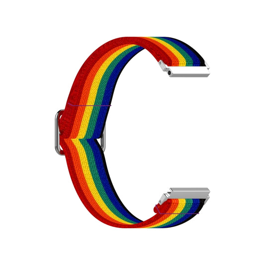 22mm For Galaxy Watch3 45mm/ Huawei Watch GT 2 Pro Adjustable Elastic Printing Watch Band(Rainbow) - Watch Bands by buy2fix | Online Shopping UK | buy2fix