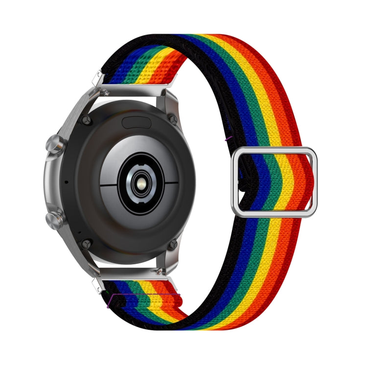 22mm For Galaxy Watch3 45mm/ Huawei Watch GT 2 Pro Adjustable Elastic Printing Watch Band(Rainbow) - Watch Bands by buy2fix | Online Shopping UK | buy2fix