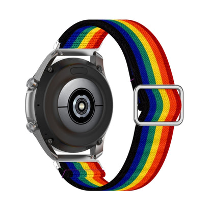 22mm For Galaxy Watch3 45mm/ Huawei Watch GT 2 Pro Adjustable Elastic Printing Watch Band(Rainbow) - Watch Bands by buy2fix | Online Shopping UK | buy2fix