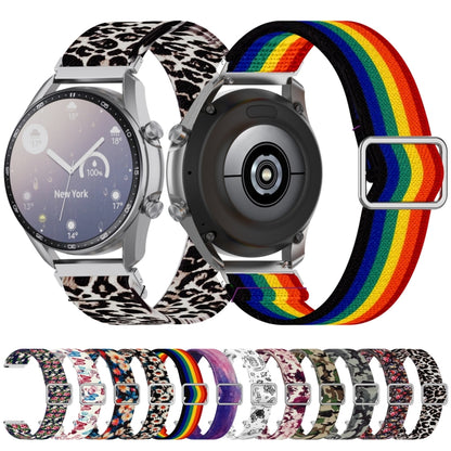 22mm For Galaxy Watch3 45mm/ Huawei Watch GT 2 Pro Adjustable Elastic Printing Watch Band(Rainbow) - Watch Bands by buy2fix | Online Shopping UK | buy2fix