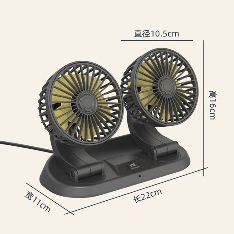 F410 USB 5V Car Dual-head Folding Electric Cooling Fan with Temporary Temporary Parking Card - Heating & Fans by buy2fix | Online Shopping UK | buy2fix