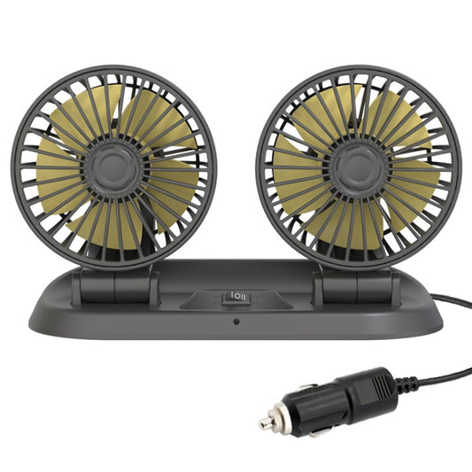 F410 12V Car Dual-head Folding Electric Cooling Fan with Temporary Temporary Parking Card - Heating & Fans by buy2fix | Online Shopping UK | buy2fix